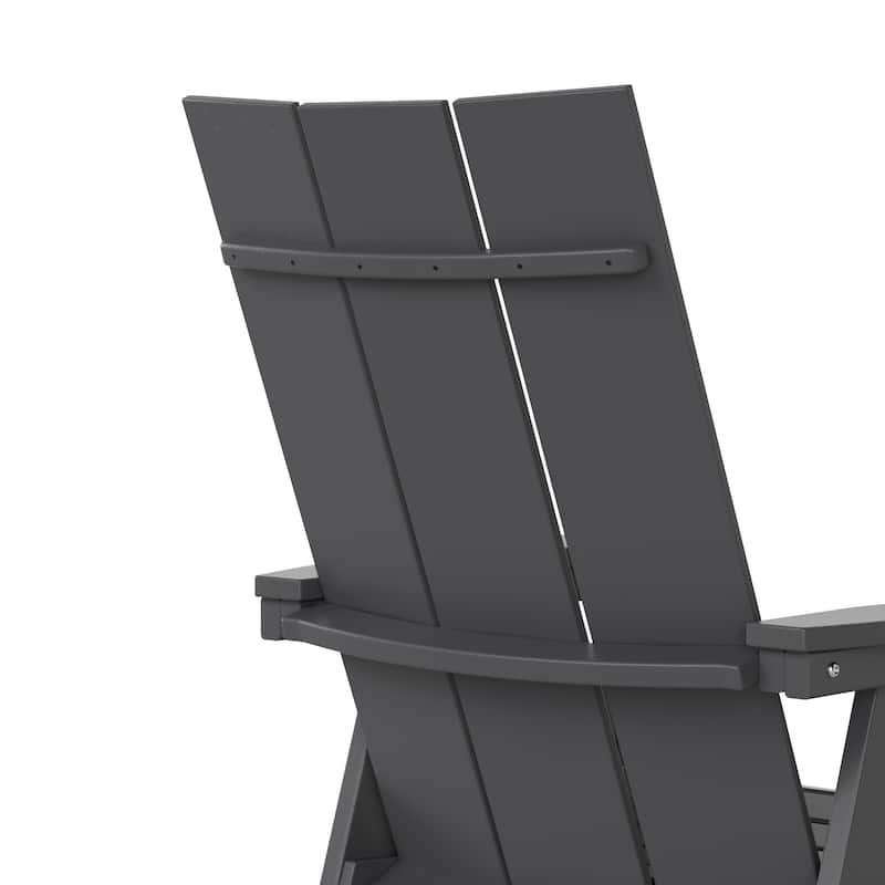 Polytrends Shoreside Hdpe All Weather Outdoor Patio Adirondack Dining Chair (1PC)