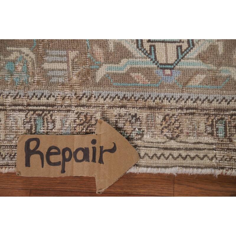 Hand Knotted Oriental 100% Wool Carpet Traditional Floral Oranges & Rust Tabriz Area Rug - 11' 1'' X 8' 3''