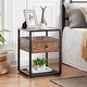 preview thumbnail 4 of 17, 3-pieces Platform Bed Frame and Glass Top Nightstands Set of 2