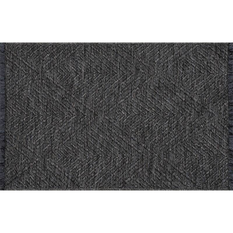 Alameda Solid Color Chevron Machine Washable Indoor Area Rug