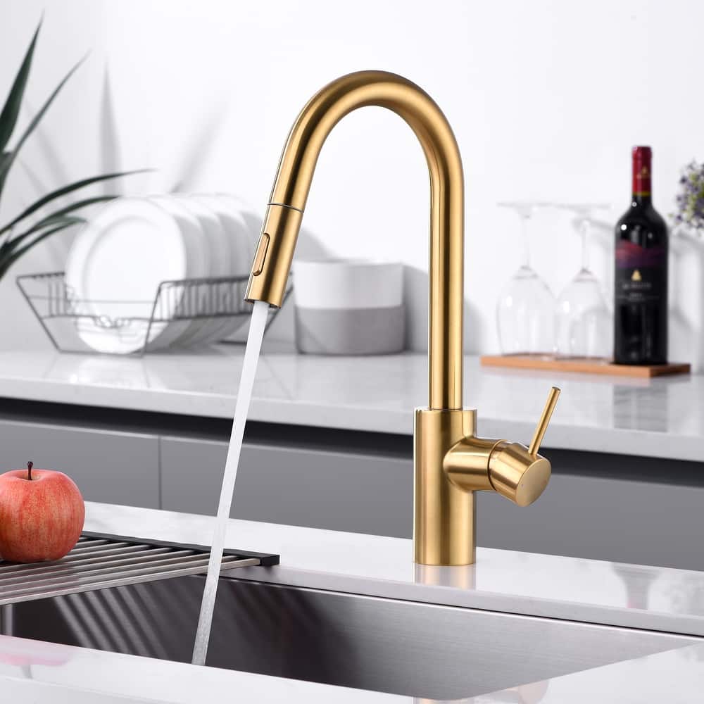 Luxier KTS21 Single Handle Pull Down Sprayer Kitchen Faucet