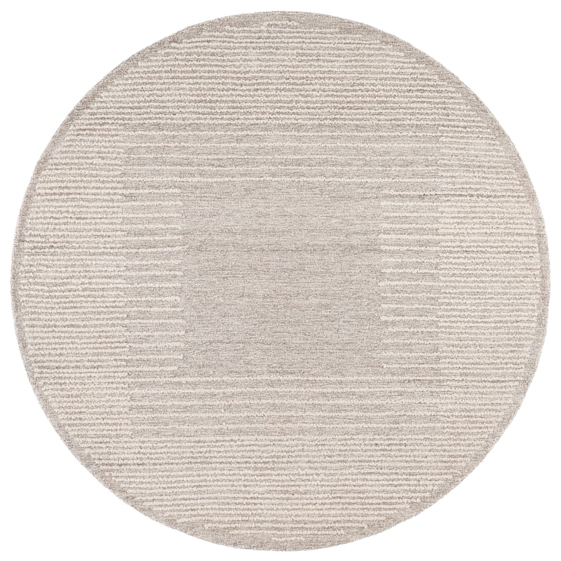 SAFAVIEH Handmade Abstract Saerin Wool Rug - 6' Round - Grey/Ivory