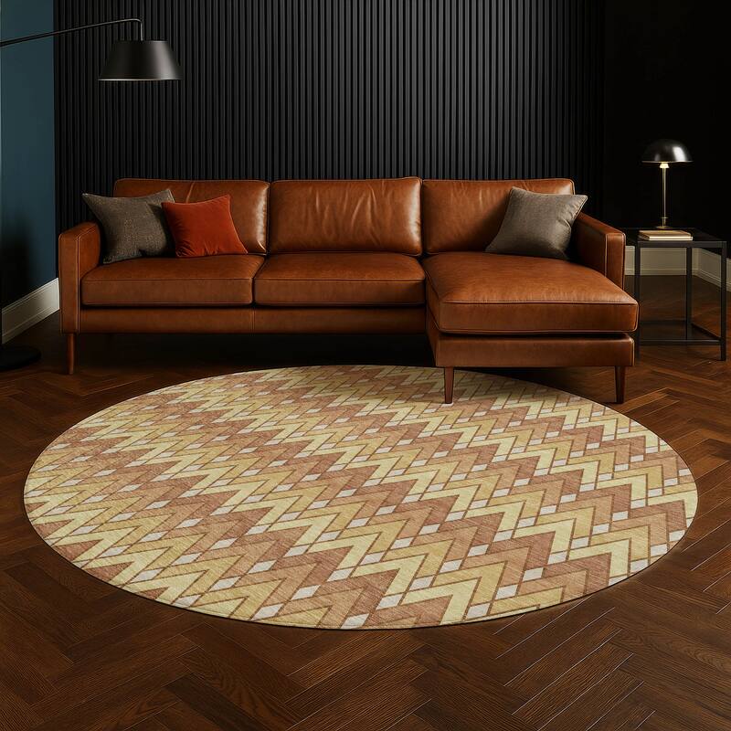 Machine Washable Indoor/ Outdoor Modern Baxter Chantille Rug