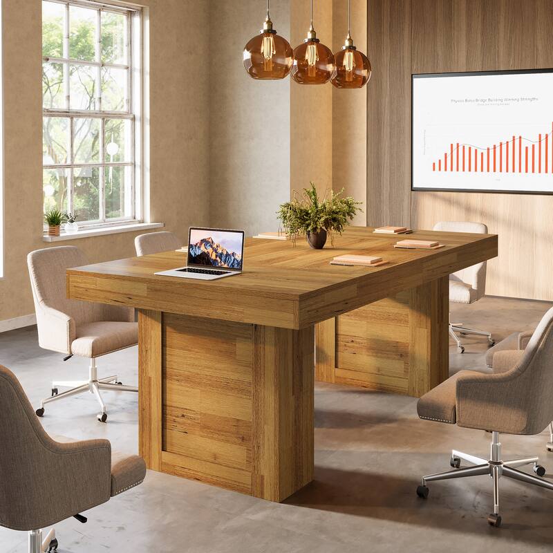 63" Large Executive Computer Desk, Home Office Writing Table, Conference Table Business Workstation for Working, Meeting