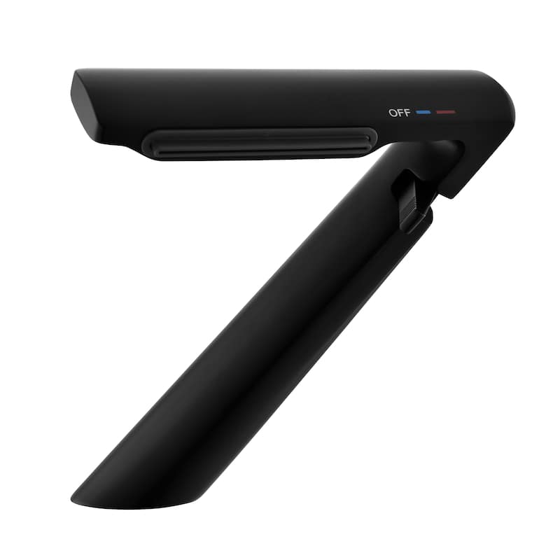6.2"H Solid Brass Bathroom Waterfall Sink Faucet - Matte Black