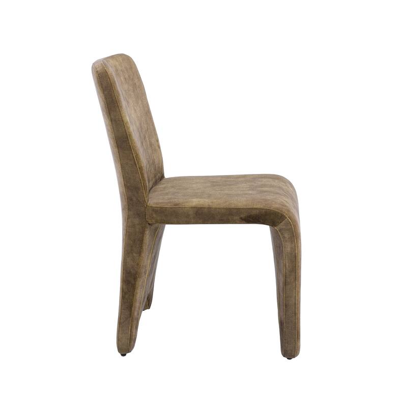Modrest Ditka Modern Camel Velvet Dining Chair (Set of 2)