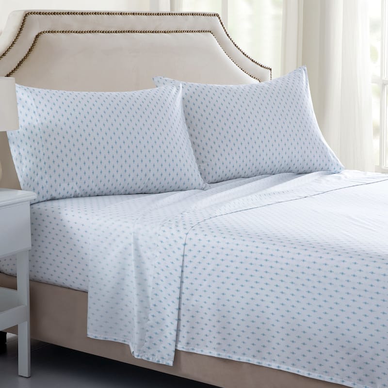 3 or 4-Piece Wrinkle-Resistant Printed Sheet Set, Geo Tiles