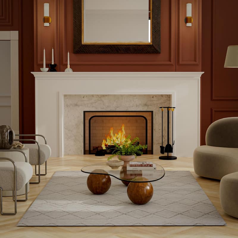 Alora Decor Fitz Diamond Pattern Hand-Knotted Wool Rug