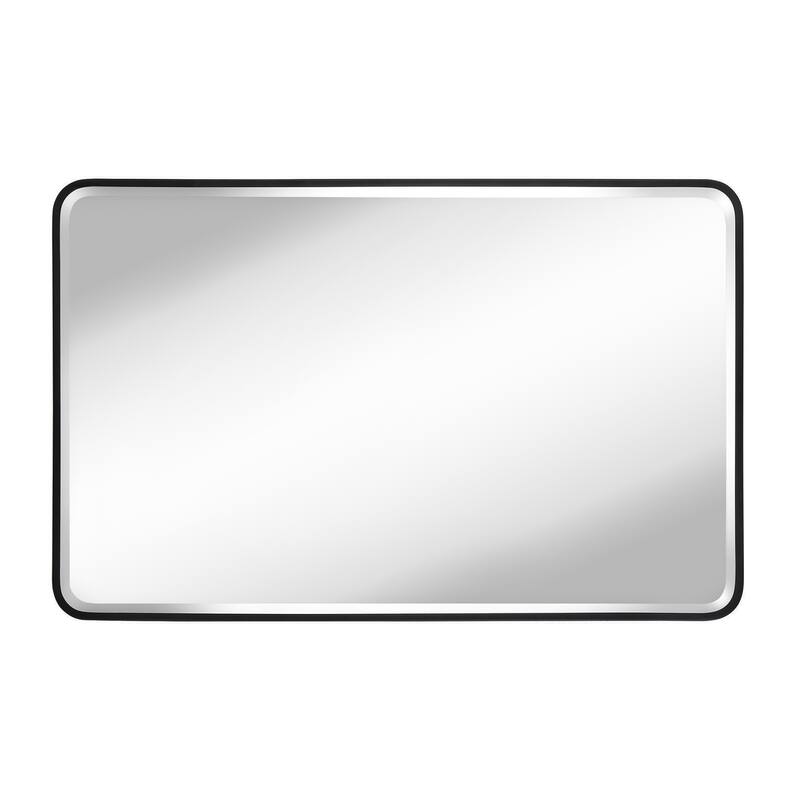 Aluminum Frame Beveled Glass Bathroom Wall Mirror with Round Corner