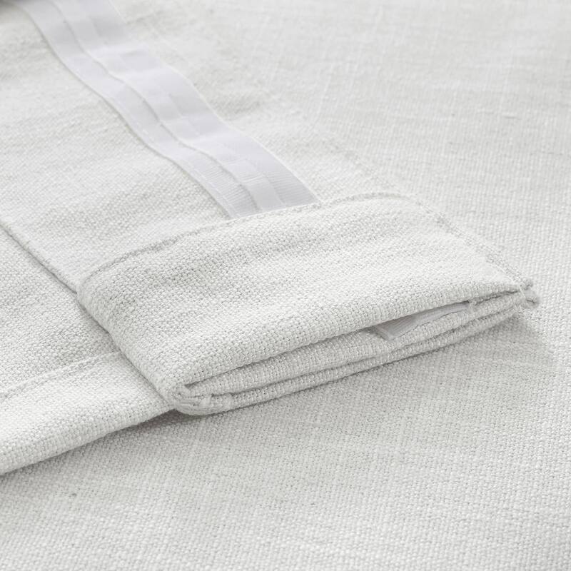 Exclusive Fabrics Basic Faux Linen Curtain Pair - 2 Panels - Light Filtering Window Curtains