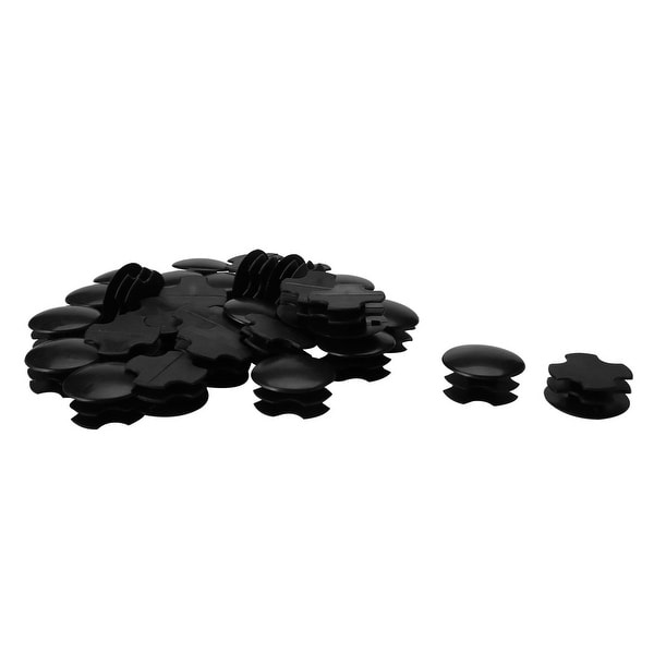 1" 25mm OD Plastic Black Round Tube Insert Pipe Protector, 0.91"-1" Inner Dia 30pcs
