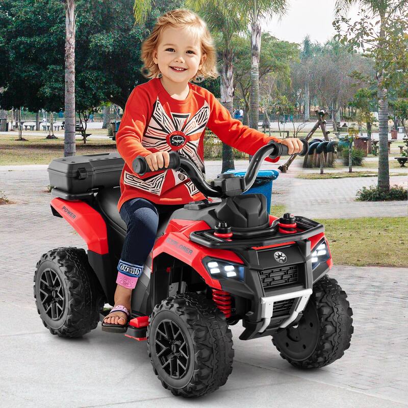 Gymax 6V Kids Ride On ATV w/ Music & Spray Function USB Port Storage