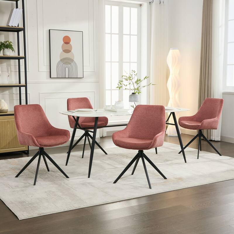Swivel Dining Chairs set of 2/4,Mid Century Modern Dining Room Chairs - Set of 4 - Pink