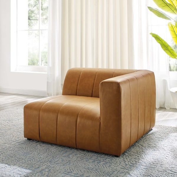 slide 2 of 8, Bartlett Vegan Leather Right-Arm Chair Tan
