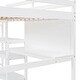preview thumbnail 7 of 7, White Wooden Loft Bed with 3-Layer Shelves, Desk, and Writing Board, Full-Length Guardrail