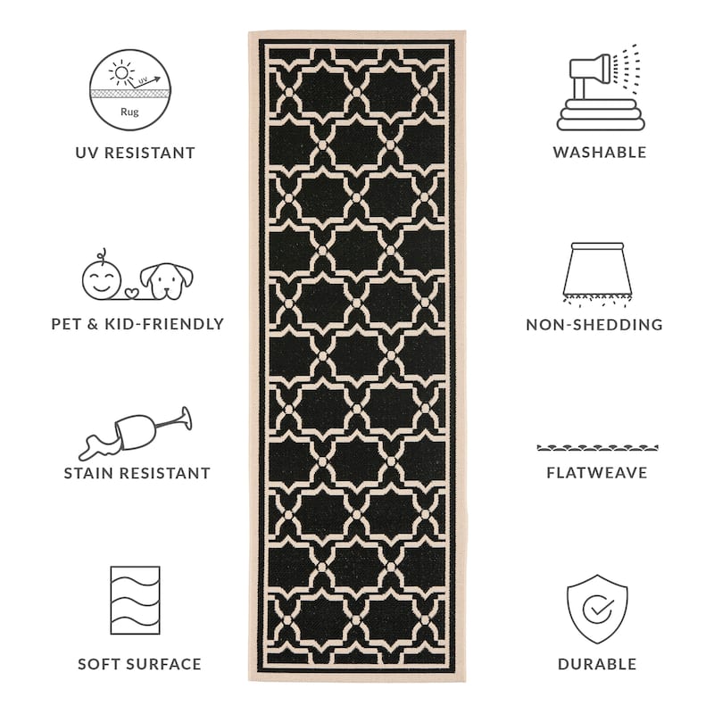 SAFAVIEH Courtyard Gulsin Indoor/ Outdoor Waterproof Patio Backyard Rug