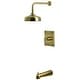preview thumbnail 2 of 34, Kingston Brass Manhattan Single-Handle Pressure Balanced Tub and Shower Faucet Antique Brass