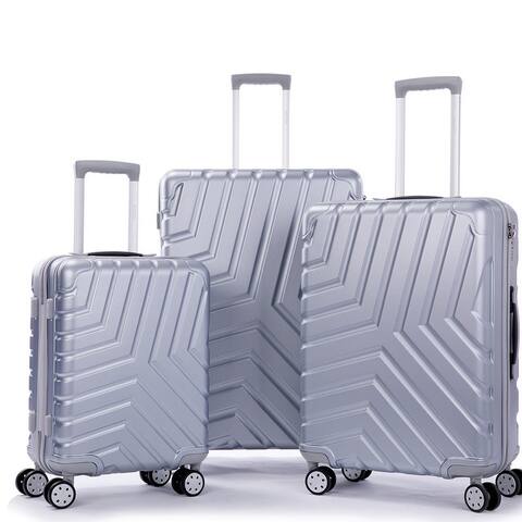 3 Pieces PC Suitcase Hardside Luggage Sets,Spinner Wheels & TSA Lock