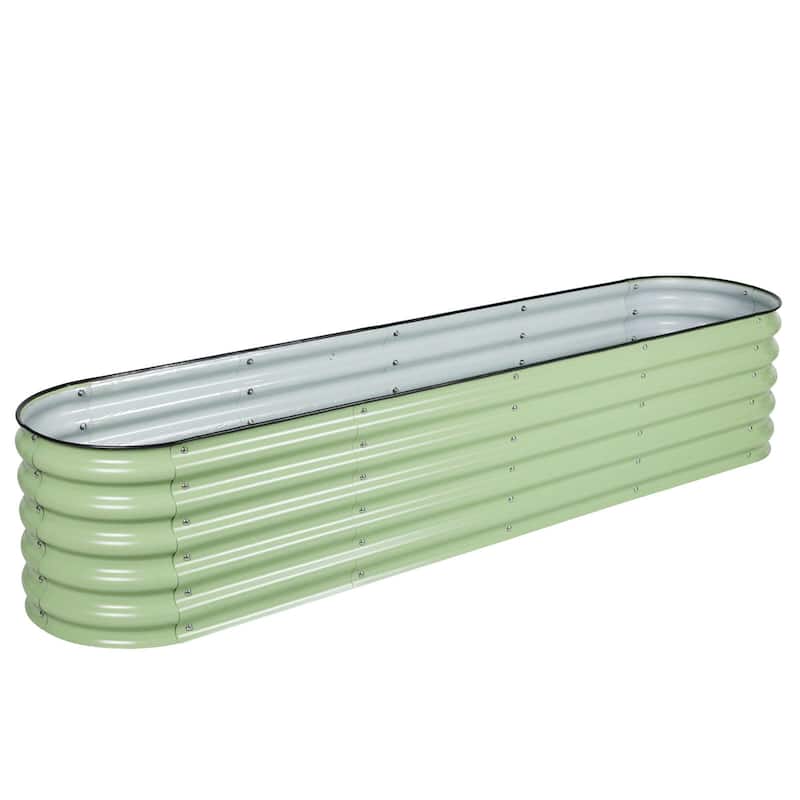 Aoodor 9-in-1 Modular Aluzinc Metal Raised Garden Bed - Outdoor Garden Planter Box for Vegetable, Flower, Herb - N/A