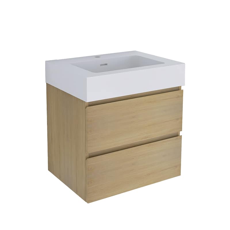 Floating Bathroom Vanity with Solid Surface Top