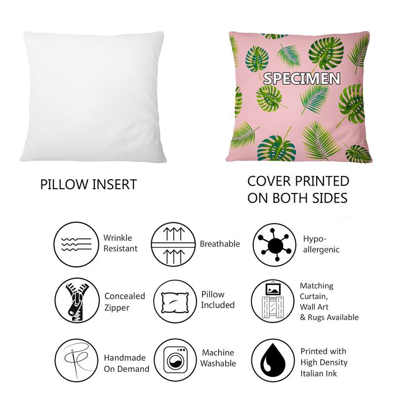 Designart "Wonderland Purple Flowers I" Floral Printed Throw Pillow