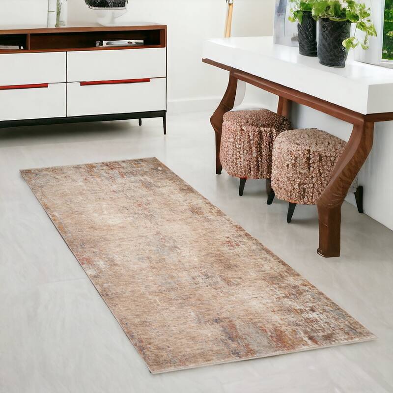 HomeRoots Floral Medallion Traditional Runner Area Rug - 72.00 in. x 30.00 in.  x 0.30 in.