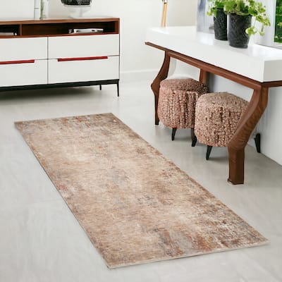 HomeRoots Floral Medallion Traditional Runner Area Rug