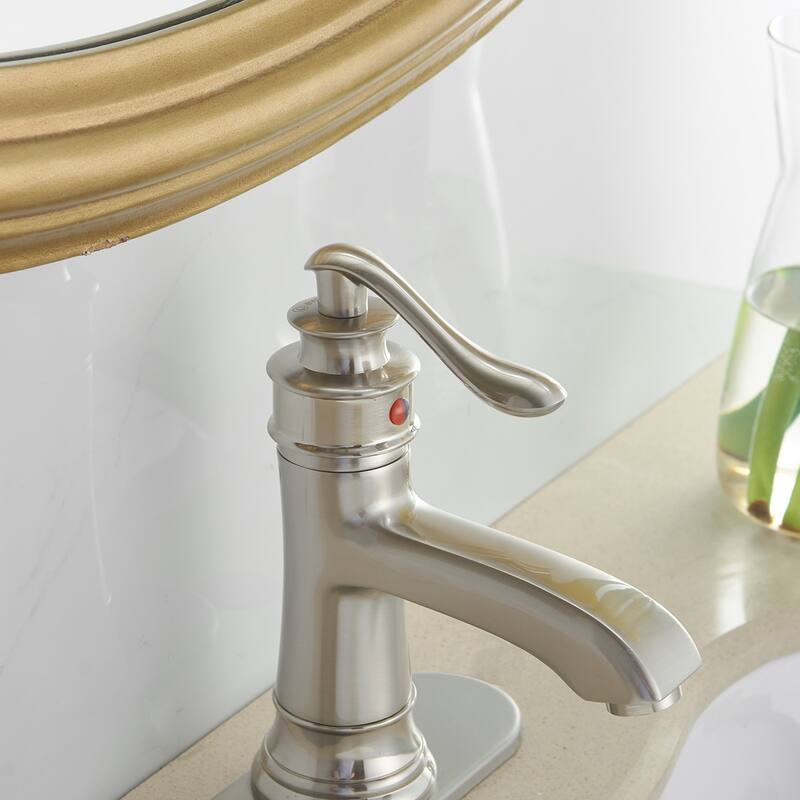 7.5 in Heigh Single Handle Chrome Bathroom Faucet - Spout height: 3.17inches Spout reach: 4.4 inches