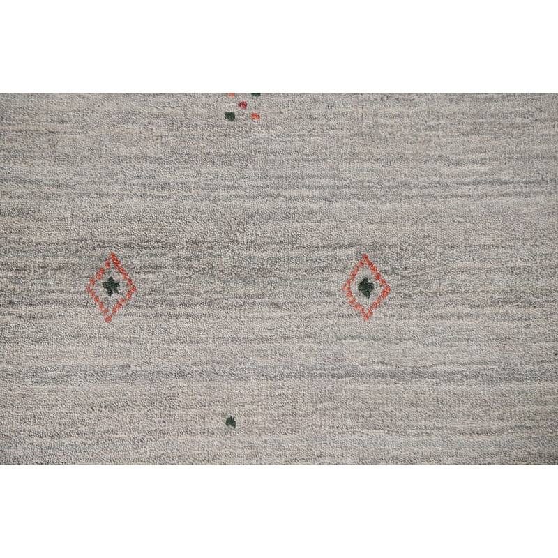 Tribal Gabbeh Area Rug Hand-Knotted Wool Carpet - 7'10"x 9'8"