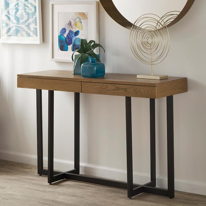 Eldersley Wood Finish Sofa Table with Two Drawers by iNSPIRE Q Modern