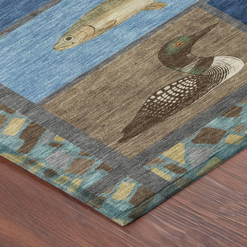 Machine Washable Indoor/ Outdoor Cabin Lodge Chantille Rug