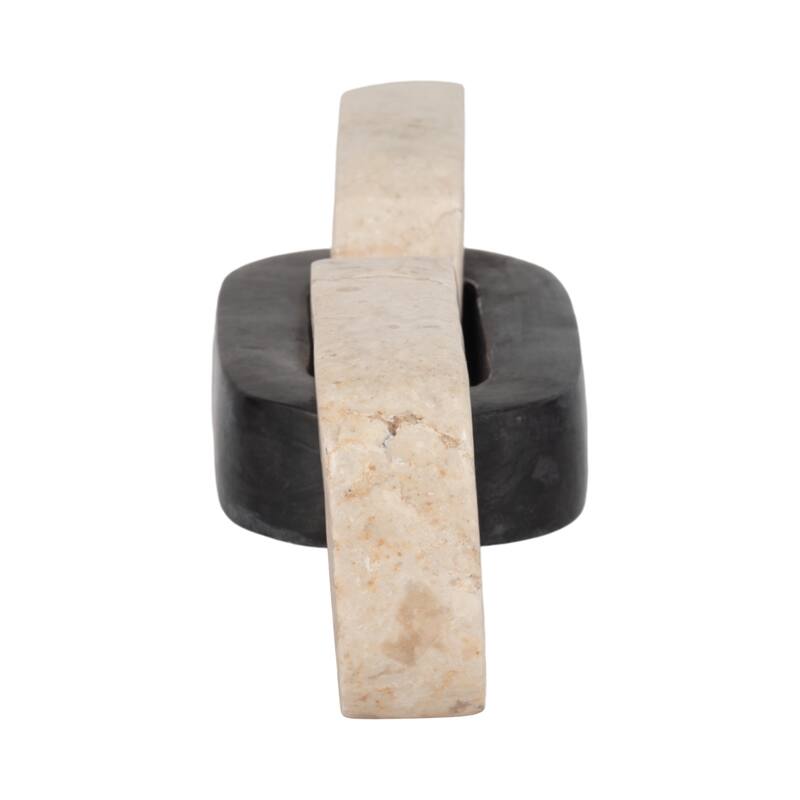 Sagebrook Home 11" 3-link Onyx Marble Chain, Beige, 1"H - 11" x 5" x 1"