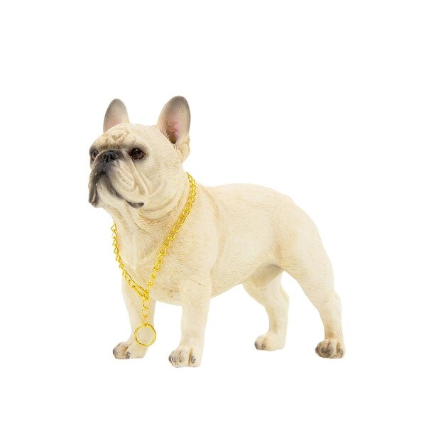 chrome french bulldog statue