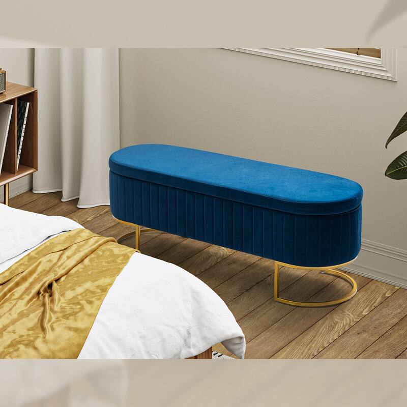 David Modern Upholstered Flip Top Storage Bench with Ottoman by HULALA HOME