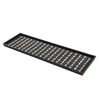 Natural and Recycled Rubber Boot Tray with Gray and Ivory Coir Insert