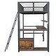 preview thumbnail 14 of 30, Metal LED Loft Bed with Built-in Work Station,Multiple Storage,Twin Size