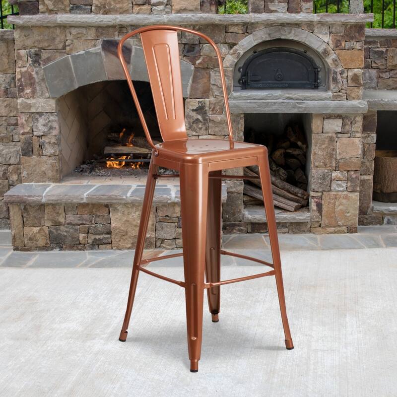 All-Weather Bar Height Stool with Poly Resin Seat