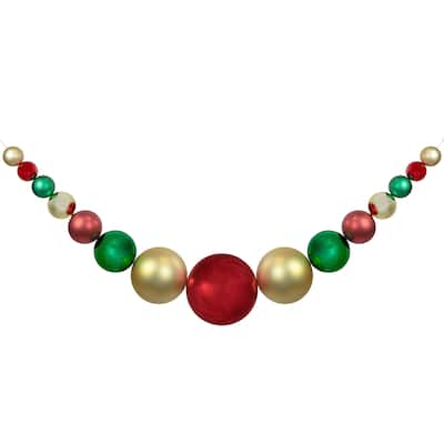 6' Shiny and Matte Shatterproof Ball Christmas Swag