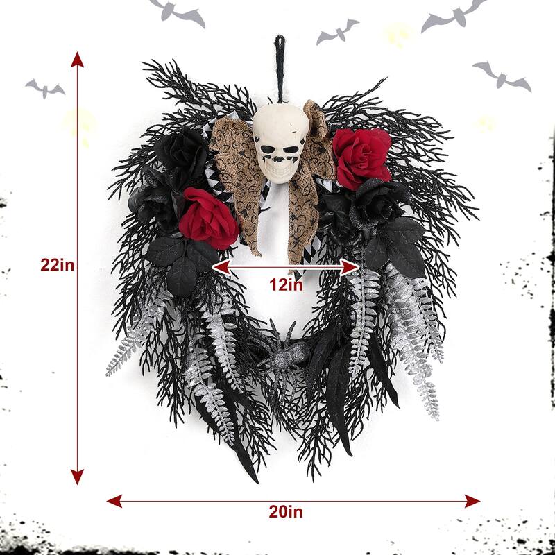 Halloween Wreath for Front Door Decor - N/A