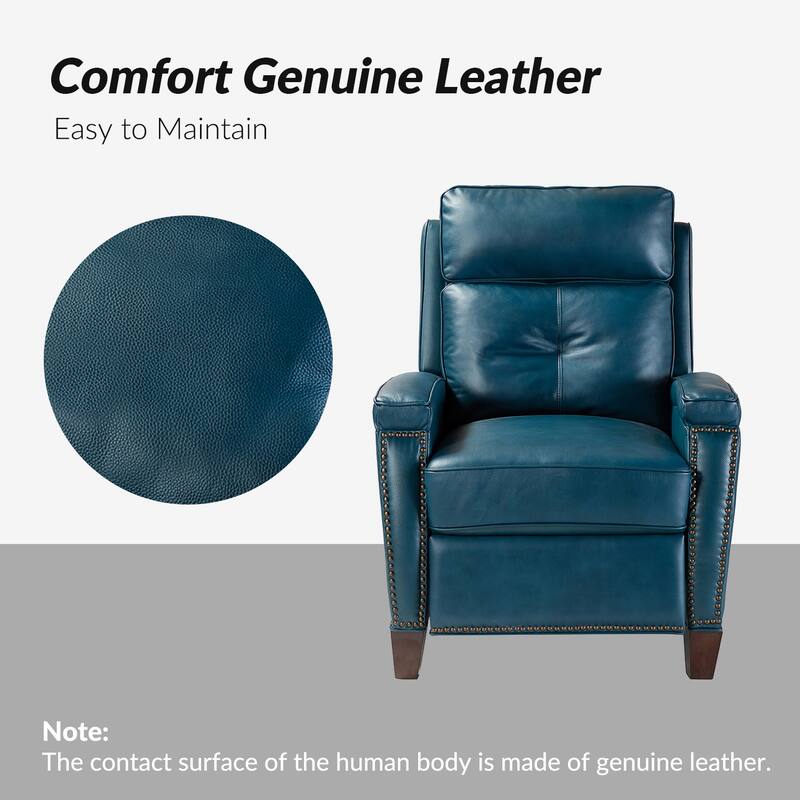 Gaspar Mid-Century Modern Pushback Recliner with Nailhead Trim by HULALA HOME