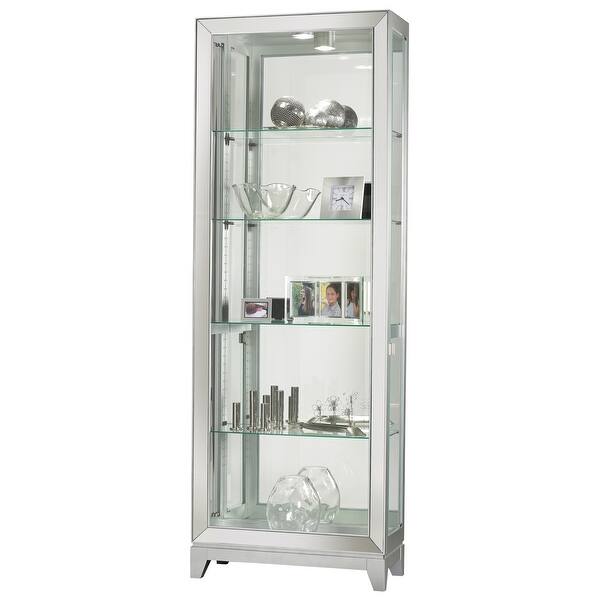 Shop Howard Miller Shayne Silver Wood And Glass Curio Cabinet Overstock 23449412