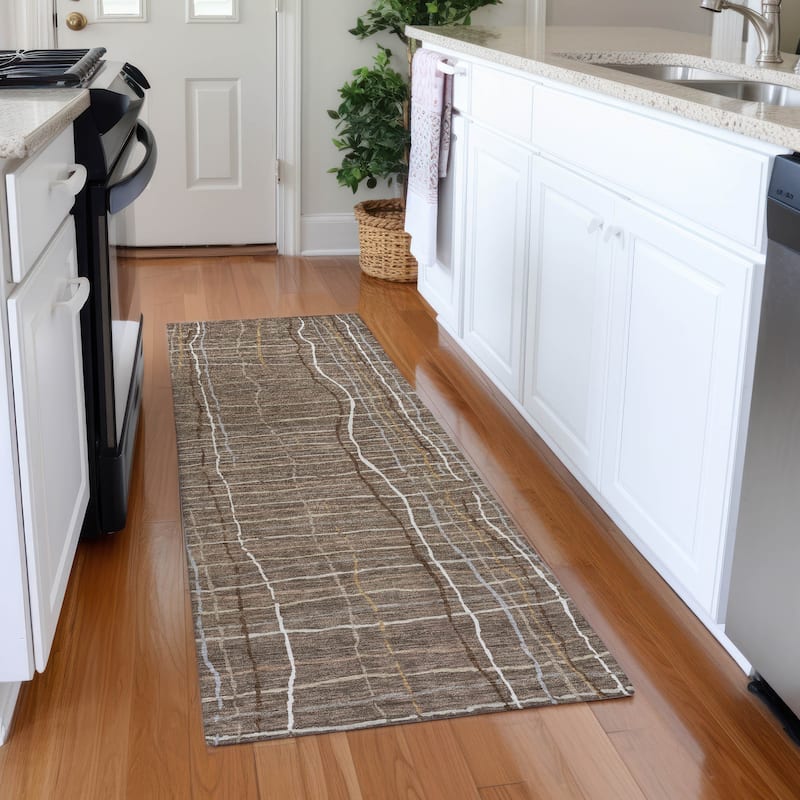 Premium Washable Super Soft Modern Gabriel Mayfield Rug - Taupe - 2'3" x 7'6"