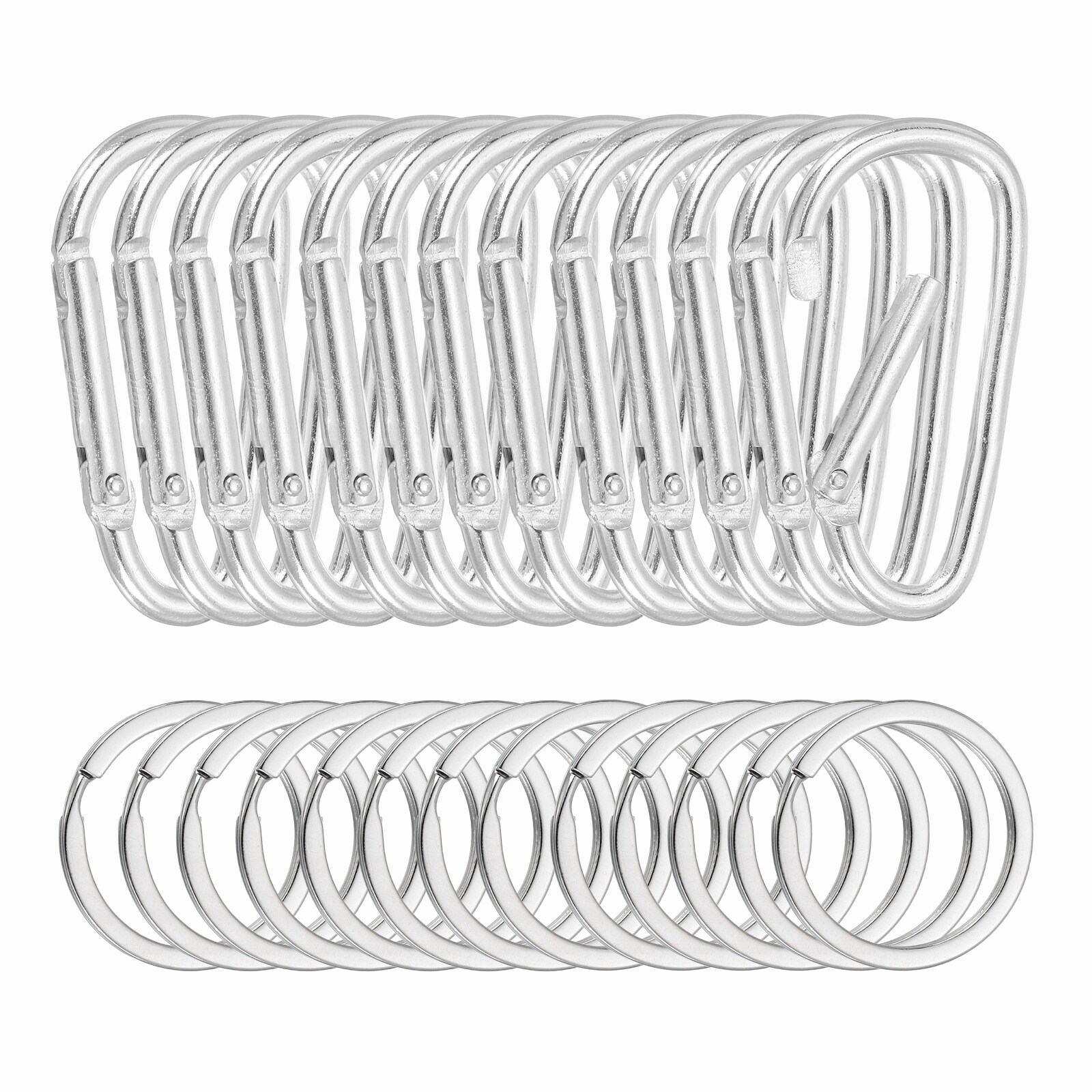 Aluminum Clasp Clips Spring Snap Hook with Key Rings for Camping
