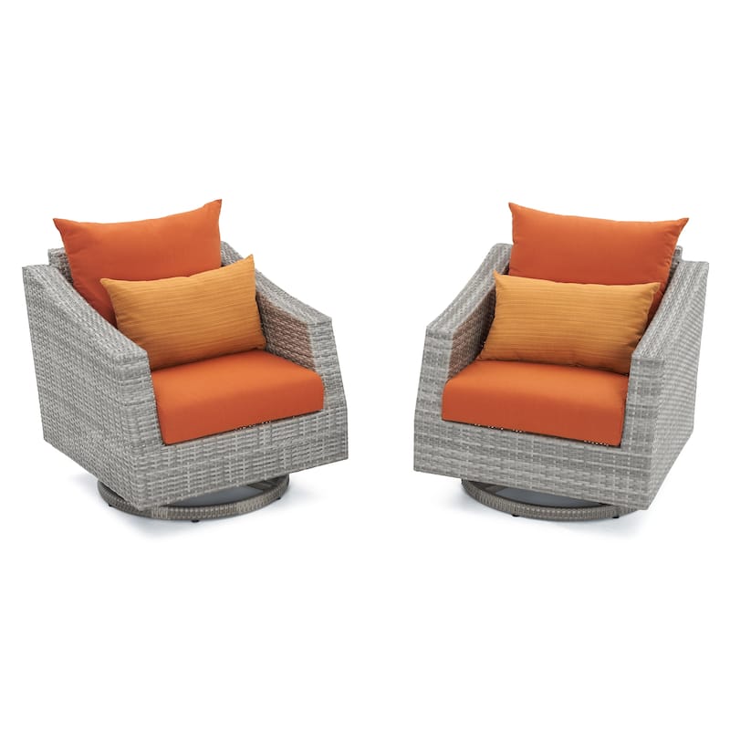 Cannes 6 Piece Sunbrella Outdoor Patio Love & Motion Club Seating Set