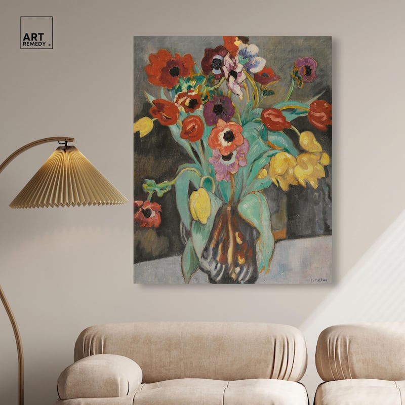 Valtat Anemones Tulipes Canvas by Art Remedy, Gallery Wrapped