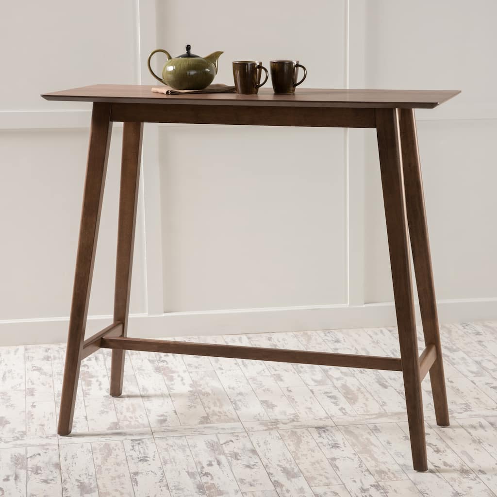 Wood Bar Table, Natural Walnut Finish, 17.72 in x 47.24 in x 42.01 in