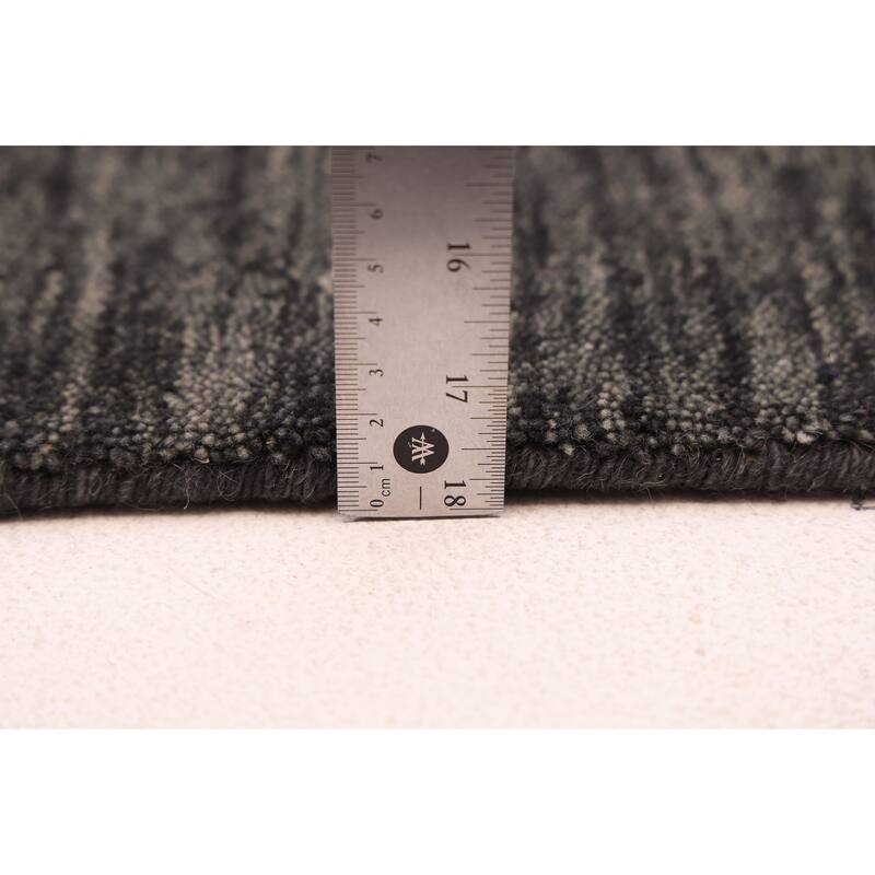 ECARPETGALLERY Hand Loomed Kashkuli Gabbeh Dark Grey Wool Rug - 6'10 x 9'8