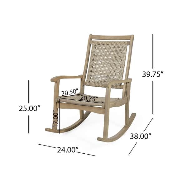 Lucas Outdoor Rustic Wicker Rocking Chairs (Set of 2) by Christopher