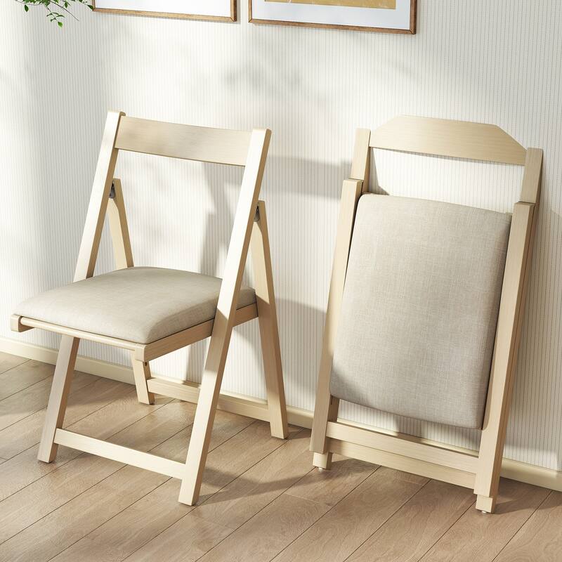Gymax Upholstered Dining Chair Set of 4 w/ Curved Backrest Rubber Wood