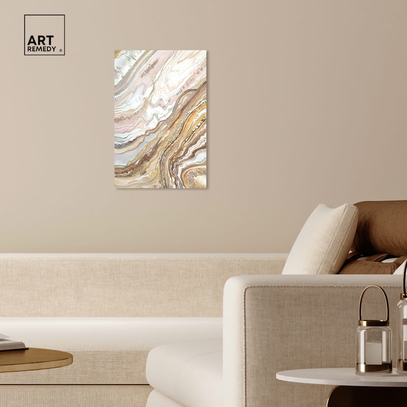 Art Remedy Royal Gold Geode Gallery Wrapped Mineral, Agate & Geode 1 Piece Canvas Wall Art